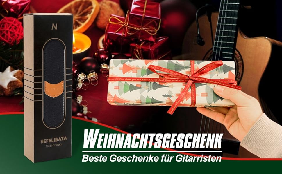 Гітарний ремінь з бавовни та шкіри з кишенькою для медіатора - для електрогітари (чорний)