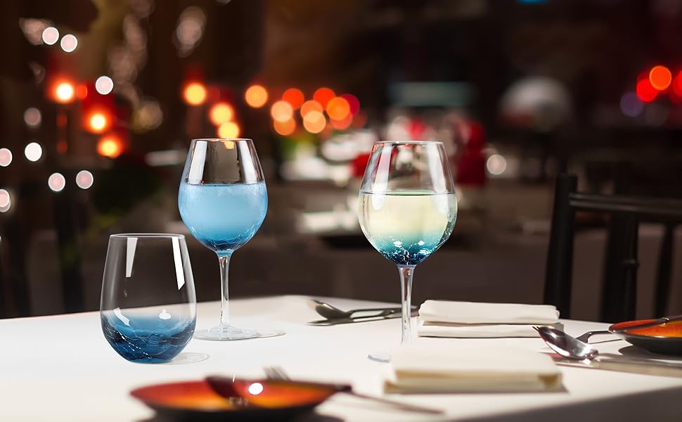 Кришталеві келихи Joeyan Elegante з блакитним ефектом 