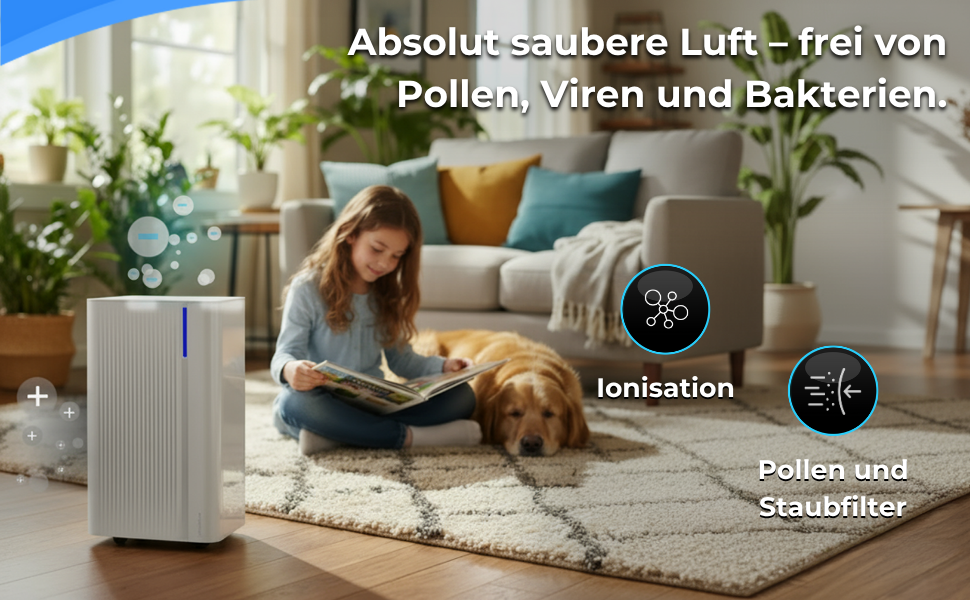 Електричний осушувач повітря Climative WAVE ION 12L/24h з Wi-Fi та очищувачем повітря для дому, квартири, ванної кімнати. Захист від вологи та плісняви до 20м²