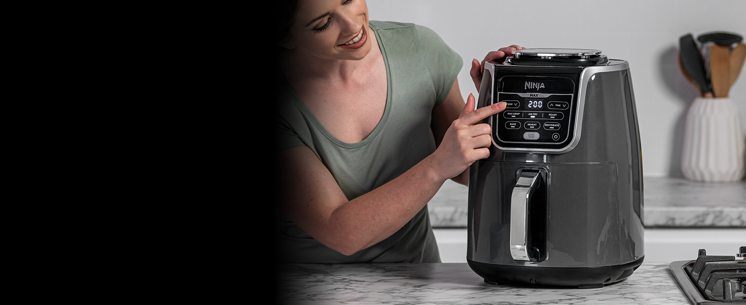 Фритюрниця повітряна Ninja Air Fryer MAX 5.2L, сіра та чорна, AF160EU, 6-в-1