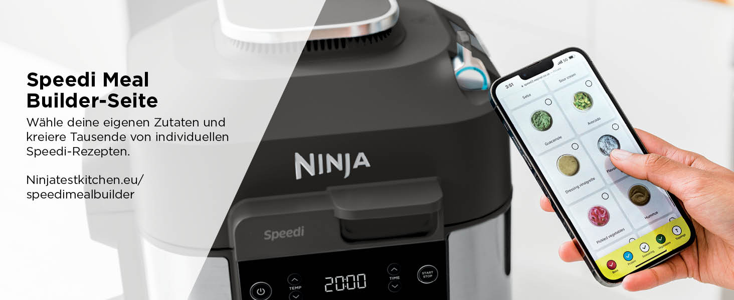 Мультиварка Ninja Speedi 5.7л 12-в-1: Мультикукер, Фритюрниця, Гриль, Slow Cooker, Духовка - Чорний ON500EU