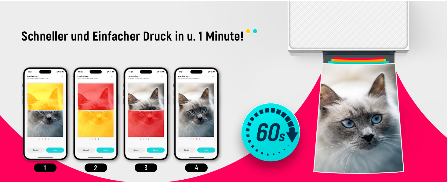 Портативний фотодрук для смартфонів Liene (10x15 см) + 2 пачки фотопаперу (20+80 аркушів), WiFi, сублімація, для iPhone/Android/PC, білий