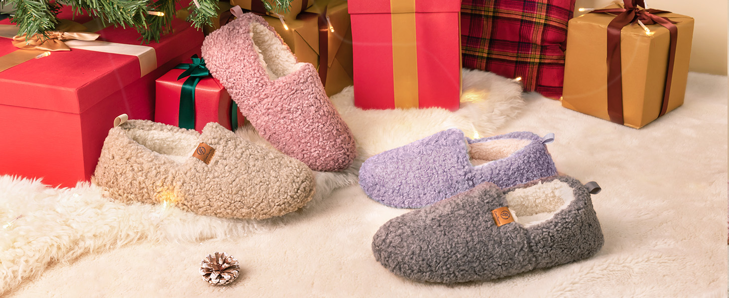 Жіночі теплі халапи EverFoams з штучної вовни та меморі-піни, закриті (42/43 EU, темно-фіолетові)