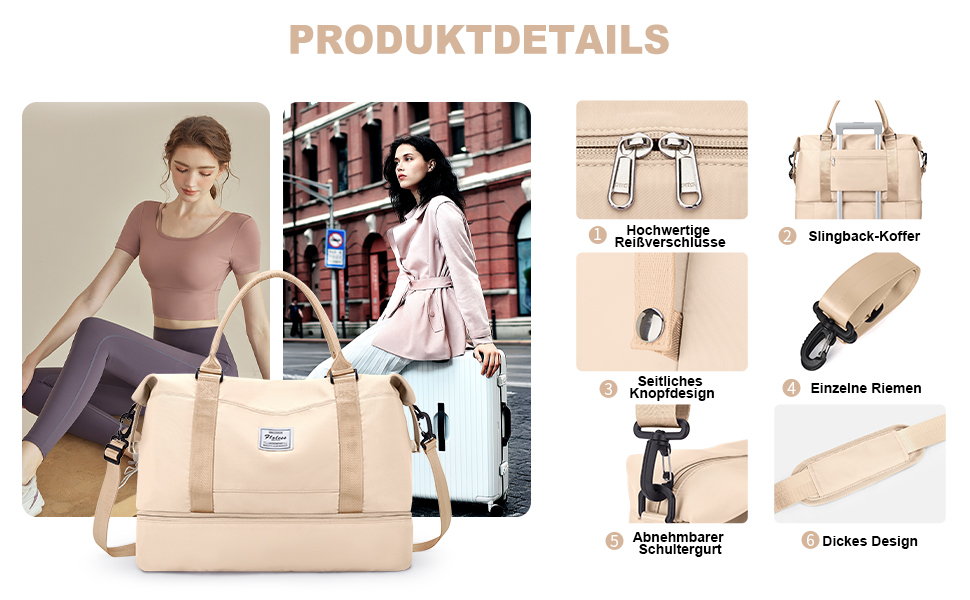 Спортивна сумка для подорожей та фітнесу, водонепроникна, з відділенням для взуття, 47x37x22 см (38л)