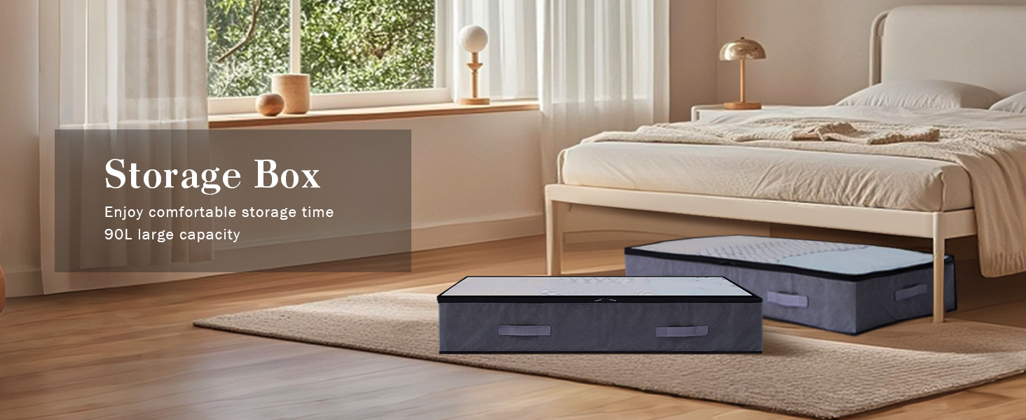 Комод під ліжко, 90л, органайзер для зберігання речей, коробка для білизни, постільної білизни, одягу (сірий)