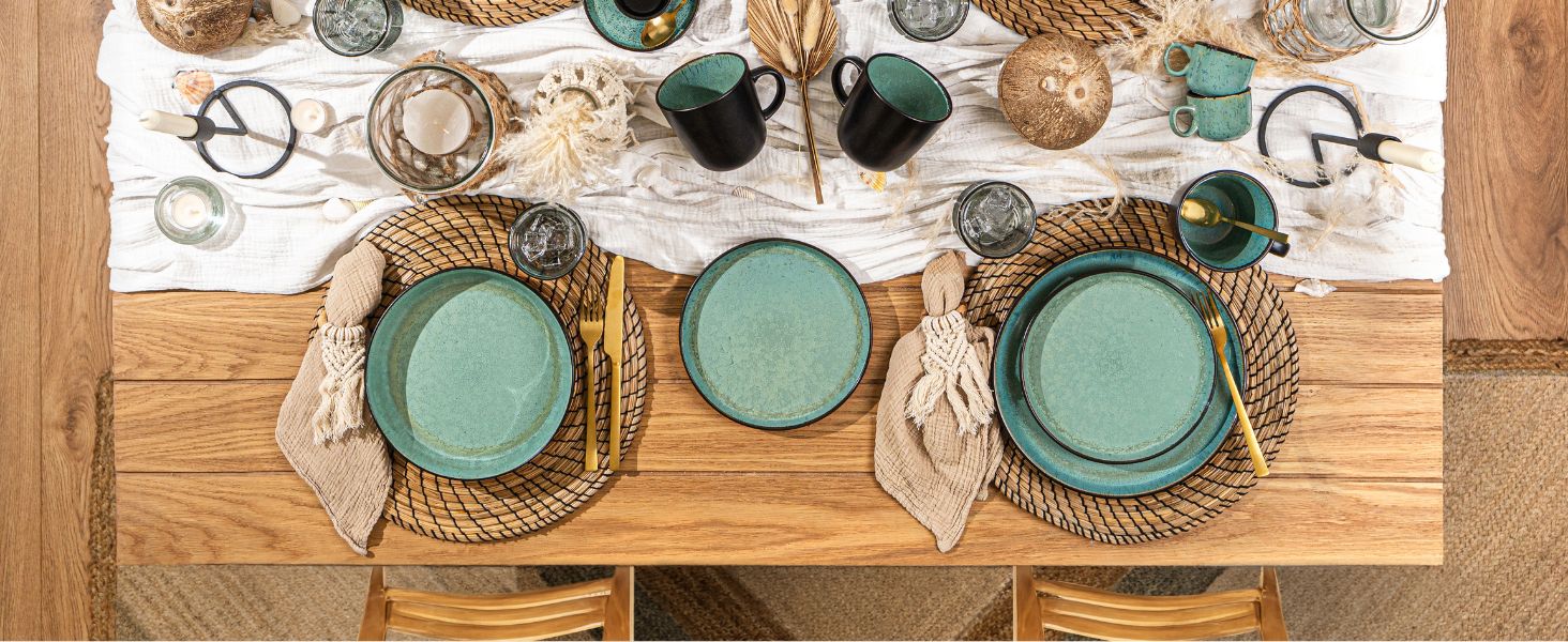 Набір кавових чашок Sänger Fiji на 6 осіб (430 мл), 6 шт. | Стеклокерамика, для кави та чаю, зелені, мікрохвильова піч, посудомийна машина