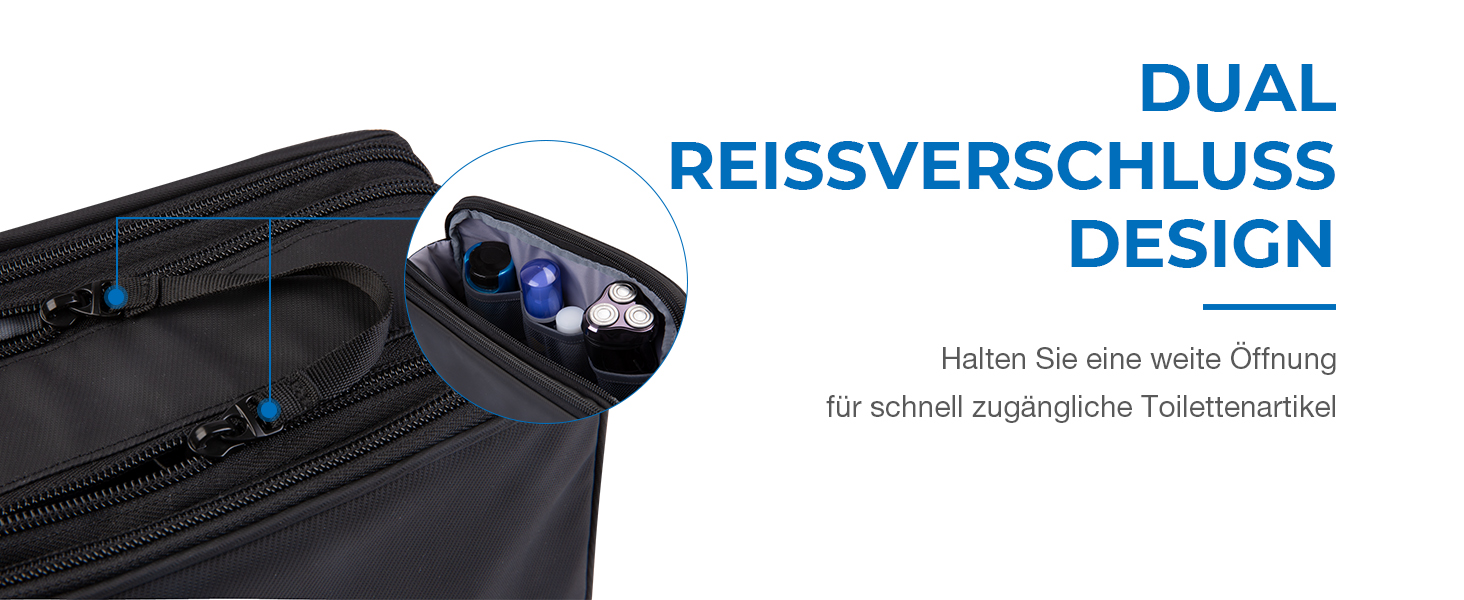 Чоловіча дорожня косметичка BAGSMART з подвійною блискавкою, великий об'єм, 5л, темно-сірий колір