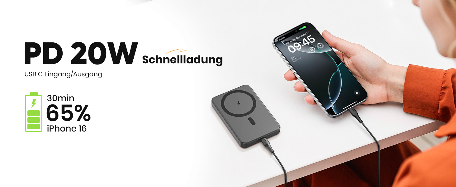 Портативний зарядний акумулятор SOARAISE 10000mAh з PD 20W, USB-C та бездротовою зарядкою, LED дисплеєм, чорний