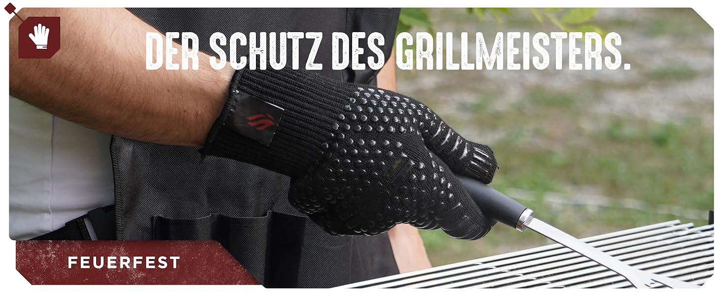 HORUS 23 Набір гриля з аксесуарами з нержавіючої сталі: щитківка, рукавиці для захисту від тепла, килимок для гриля - подарунок для чоловіків