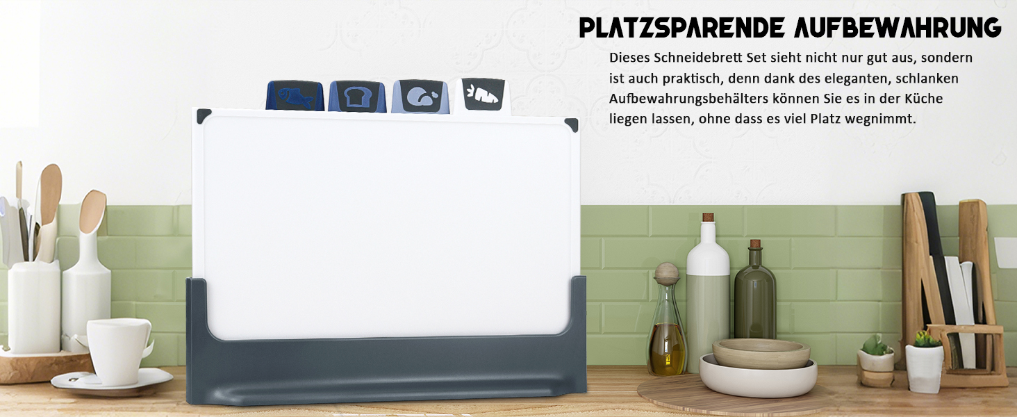 Набір з 3 дерев'яних обробних дощок, великі, з антибактеріальним покриттям, з пресом для часнику, для кухні, для овочів/фруктів/м'яса, бежевий+зелений+темно-синій