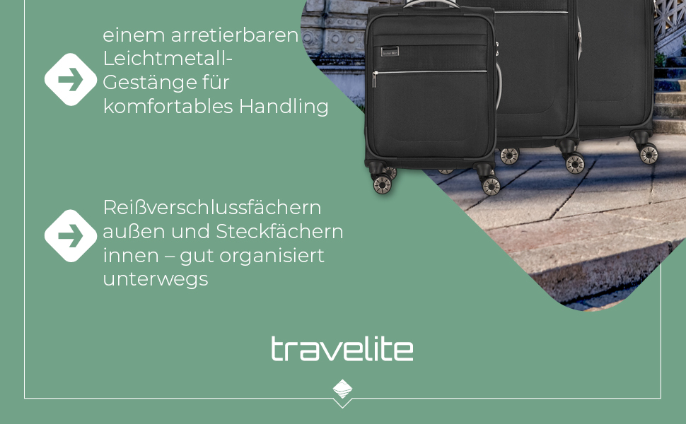 Валіза Travelite MIIGO велика з розширенням, екологічна, 4 колеса, TSA-замок, 77 см, 90-96 літрів, колір: Матча (зелений)