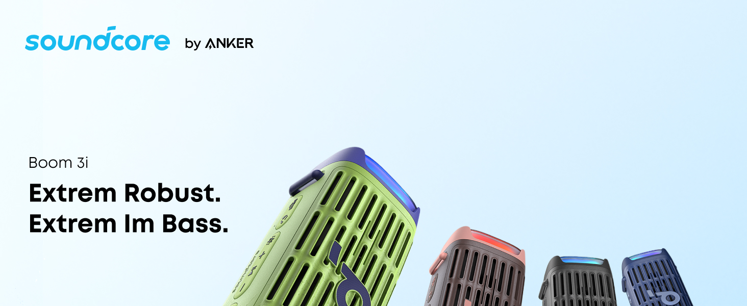 Портативна Bluetooth колонка Soundcore Boom 3i Anker: Водонепроникна (IP68), 50W, BassUp 2.0, до 16 годин, з підсвіткою та TWS, зелений