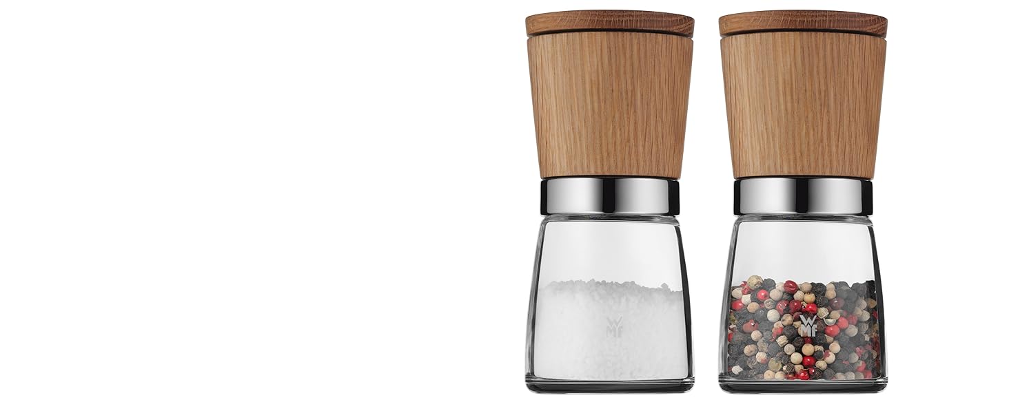 Набір для солі та перцю WMF Ceramill Nature (2 шт.), дерев'яна, без наповнювача, для солі, перцю, чилі, керамічний жорно, млин для спецій