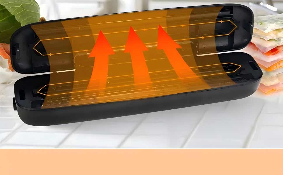 MeteMake Вакууматор автоматичний для продуктів харчування, One-Touch вакуумна запайка, компактна модель (чорний)