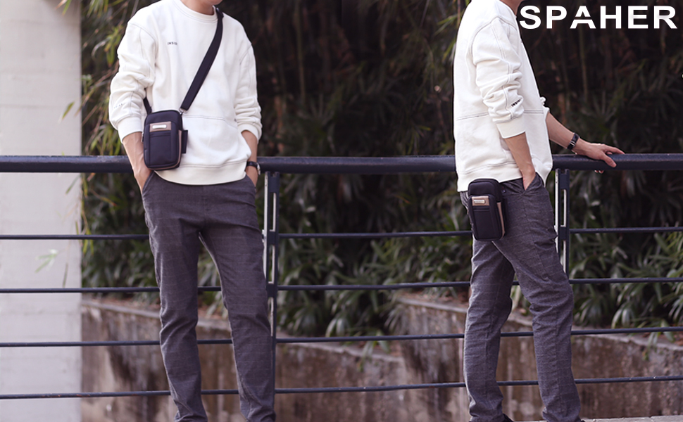 Чоловіча нагрудна сумка SPAHER: компактна, для телефону, на плече, поясна, для подорожей, хакі