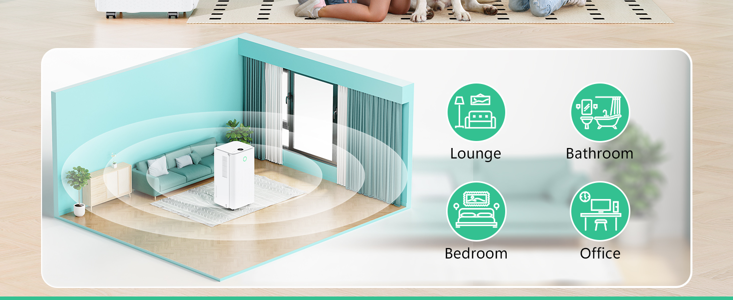 Електричний осушувач повітря 12л/день - тихий, з 3 режимами, таймером, автоматичною відтайкою та енергозбереженням для дому, квартири, підвалу