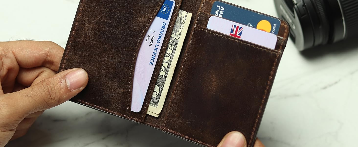 FOXHACKLE: Елегантне шкіряне картхолдер для жінок та чоловіків. RFID-захист, тонкий дизайн, мінімалістичний картхолдер Hunter Coffee Brown