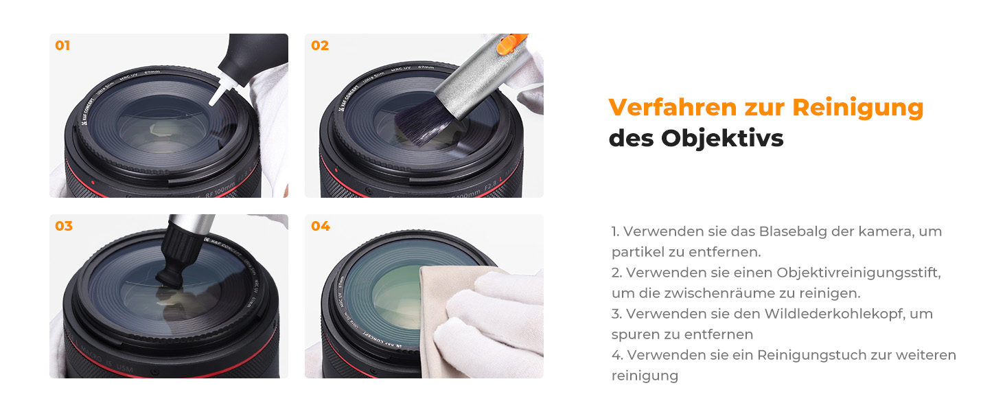 Очищувач об'єктивів K&F Concept: м'який пензлик для чищення цифрових камер, об'єктивів, лінз та фільтрів