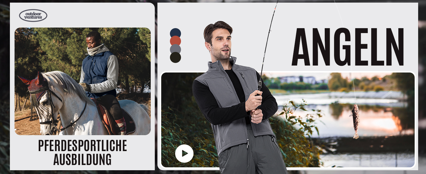 Чоловіча софтшеллова жилетка Outdoor Ventures, чорна, водонепроникна, вітронепроникна, спортивна, з декількома кишенями