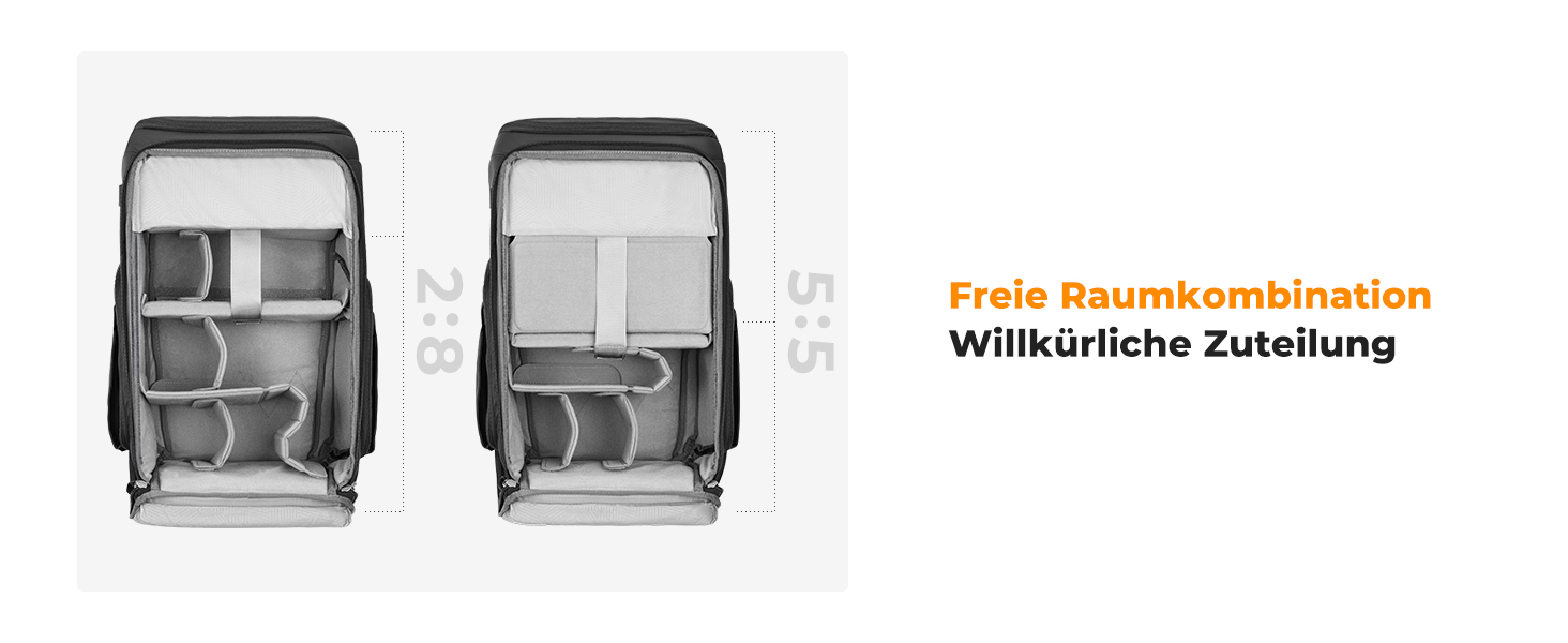 Рюкзак для фотокамери K&F Concept Alpha, 25L, чорний/червоний, з відділенням для 16-дюймового ноутбука, сумісний з Canon/Nikon/Sony/DJI Mavic