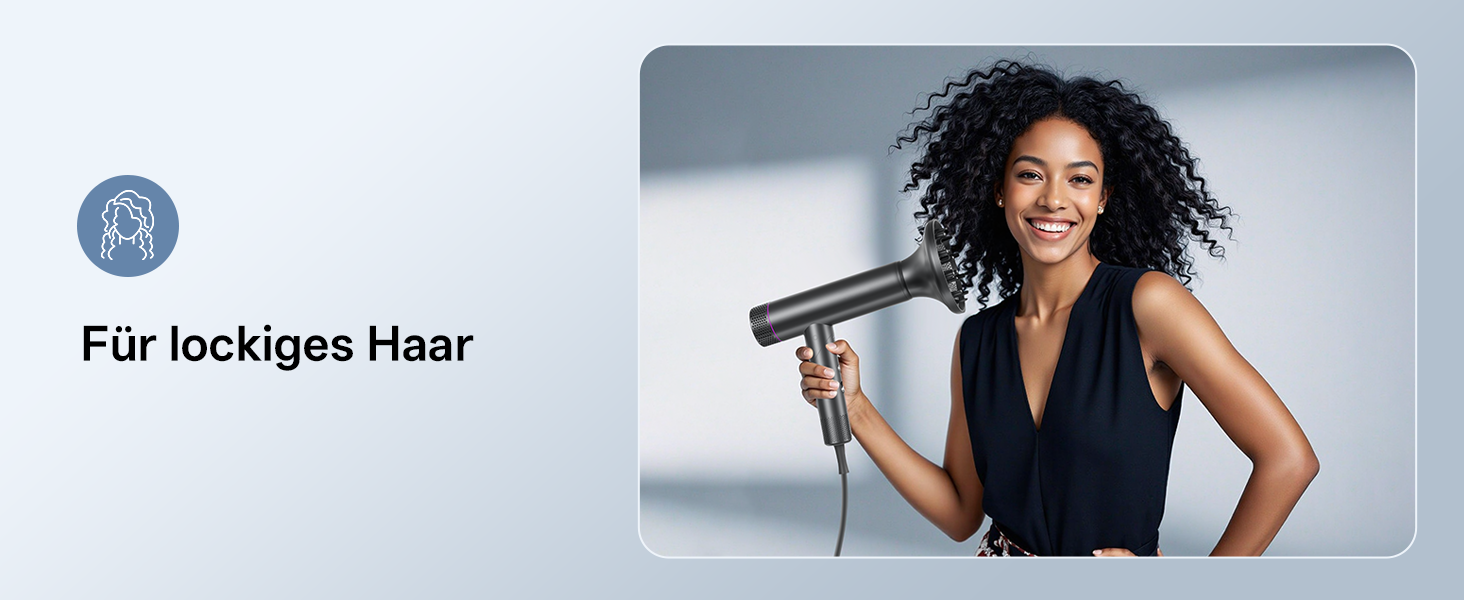 CONFU Professional Ionic Hair Dryer - 1700W Foldable Salon Hair Dryer with Diffuser & Styling Nozzle - Quiet, Long Cord for Home, Salon & Travel