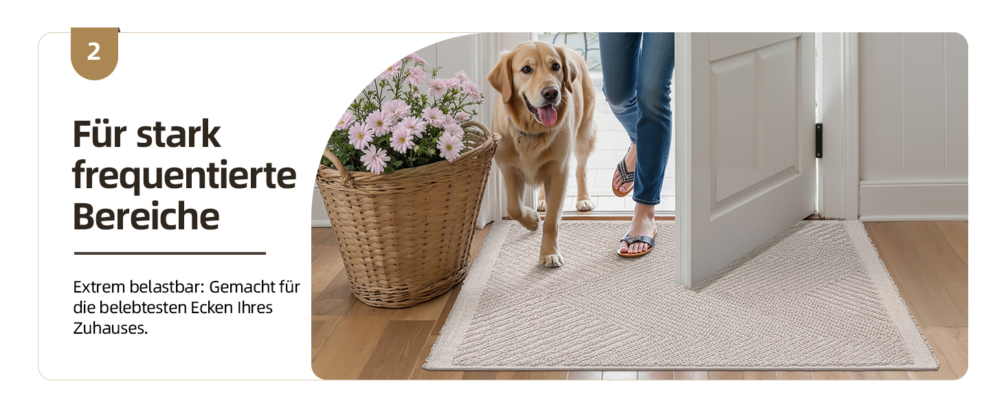 Килимок для дому COLOR&GEOMETRY 50x80 см, бежевий, миючий, для входу, внутрішній та зовнішній, рифлений візерунок