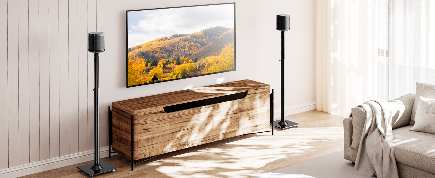 Підставка для колонок ELIVED для Sonos One, One SL, Play: 1, Era 100, регульована висота 88,8-110,3 см, пара, EV5024