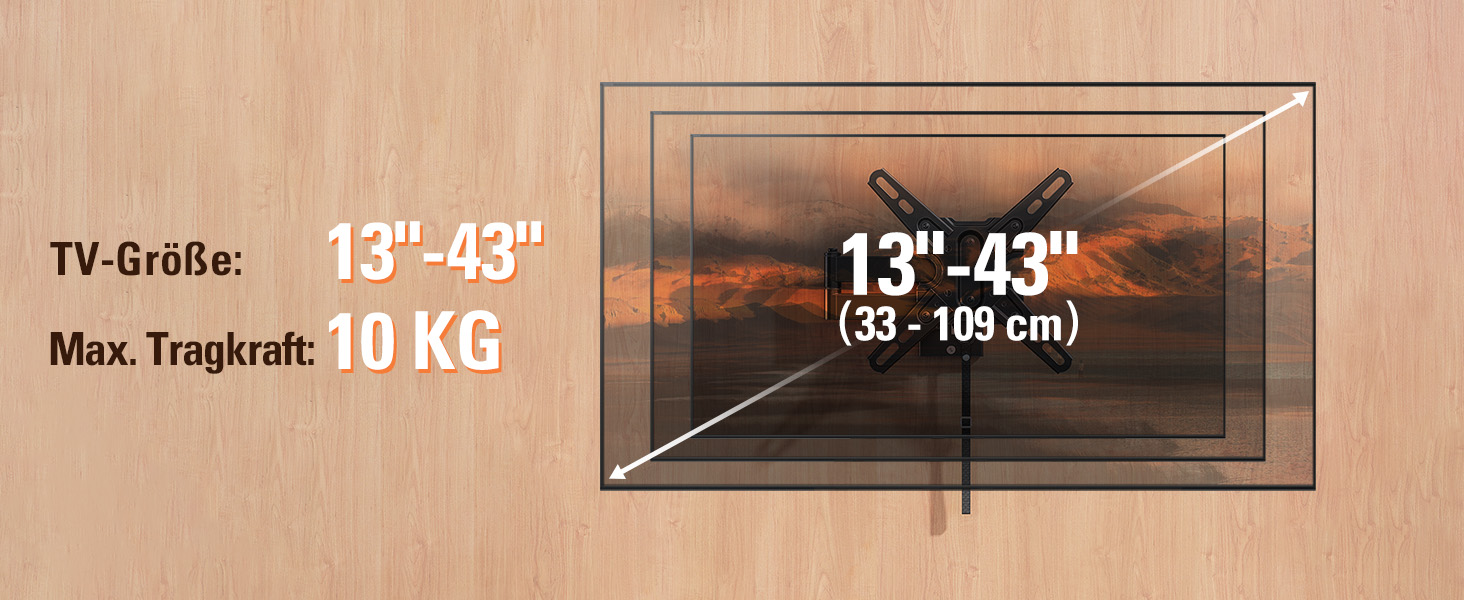 Кріплення для телевізора у RV/Автобусі Mounting Dream MD2212: для телевізорів 13-43 дюймів, до 10 кг, з замком