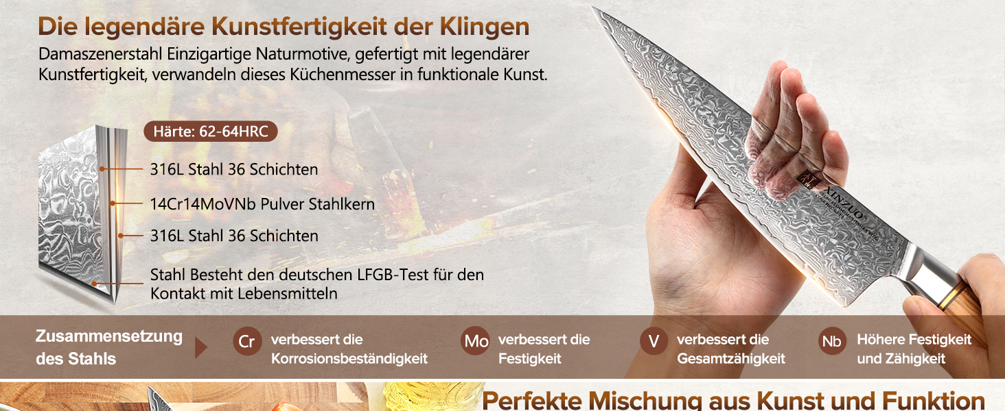 Професійний шеф-ніж XINZUO Lan Series Gyuto 21.2 см, кований дамаск із порошкової сталі (73 шари), ергономічна ручка з оливкового дерева