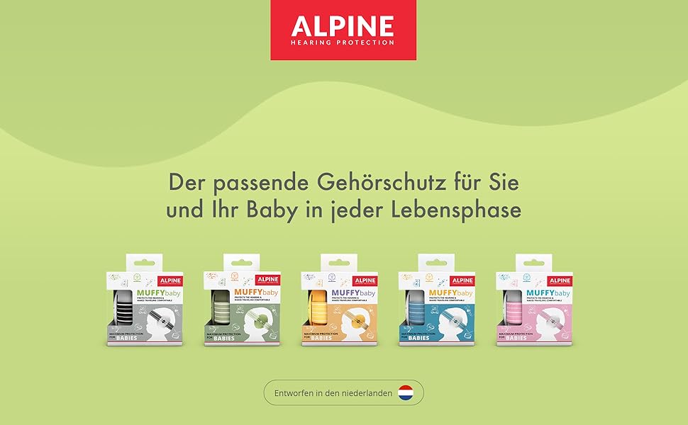 Навушники для захисту слуху Alpine Muffy Baby Klassik - для малюків до 36 місяців, чорний