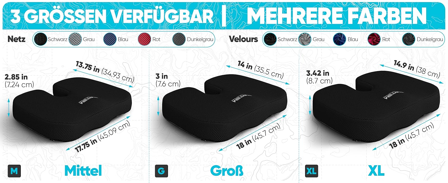 Крісло-подушка FORTEM: м'яке сидіння з Memory Foam для офісного, ігрового та автомобільного крісла. Знімна та миюча обкладка, великий розмір (червона сітчаста тканина, extra groß)