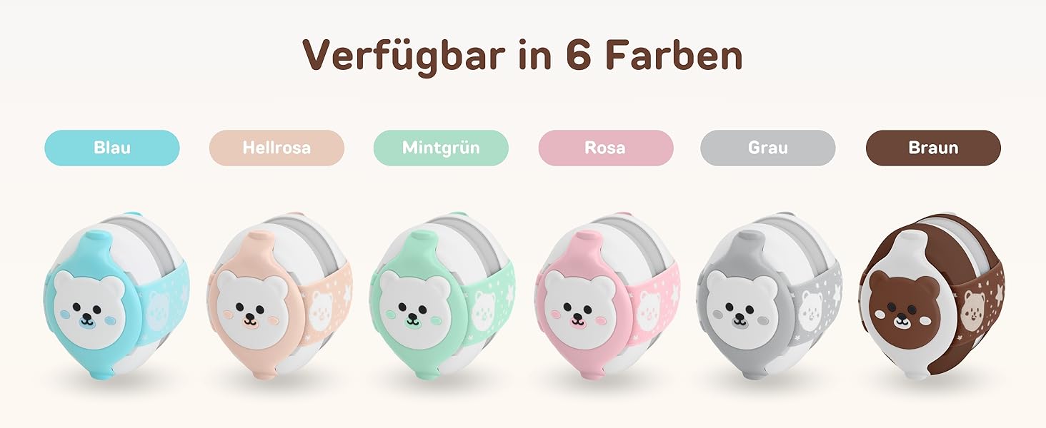 Захист вух для немовлят BELLEBEBE - 0-36 місяців, гіпоалергенний, BPA-free, сертифікований EN352-1, RoHS, CPC, регульоване наголов'я, сумка для перенесення (Азуль)