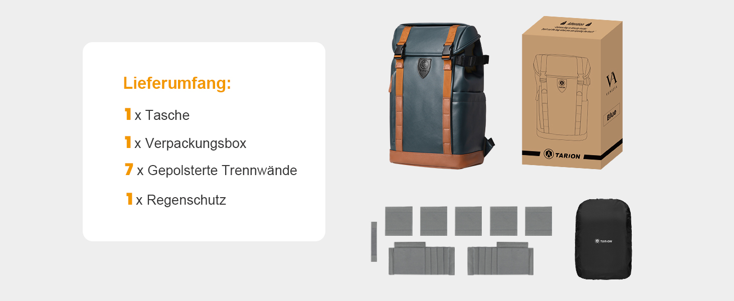 TARION Рюкзак для фотоапарата Kaera: водонепроникний рюкзак для фотокамери, рюкзак з відділенням для ноутбука 14 дюймів, рейнкавер (зелений, синій, M)