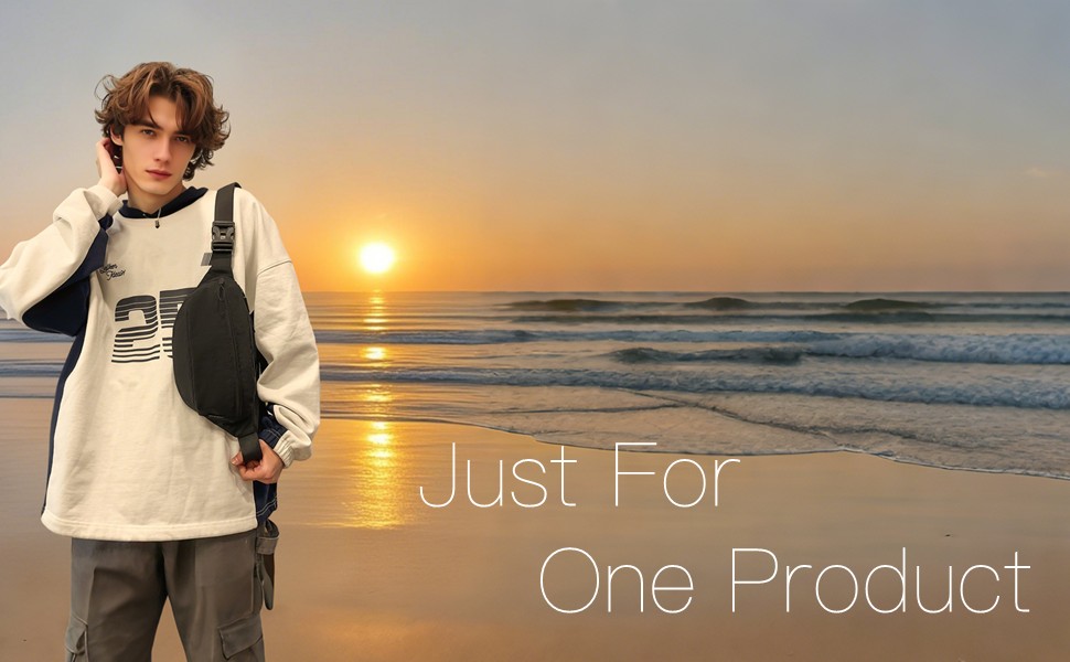 Поясна сумка чоловіча/жіноча водонепроникна для подорожей, фестивалів, спорту та міста (чорна)