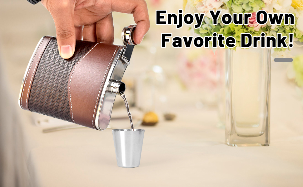 Чоловічий фляга LH HOME 237 мл з нержавіючої сталі 304, подарунковий набір з воронкою та стаканами, чорний (A)