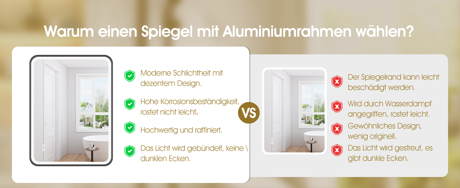 Дзеркало для ванної кімнати S'bagno з підсвічуванням 100x70 см, з алюмінієвою рамою, антизапарююче, 3000-6500K, функція пам'яті, IP44, горизонтальне/вертикальне, чорний колір, M99 (без Bluetooth)