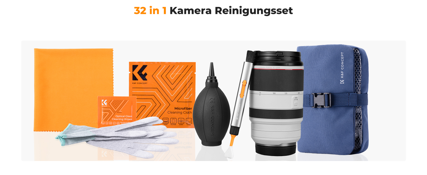 Набір для чищення об'єктивів K&F Concept 15-в-1 (з рідиною) - для фотографів