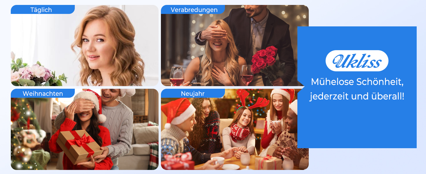 UKLISS Стайлер для волосся 6 в 1 Air Styler Set - Професійний стайлер з насадками: фен-щітка, керлер, щітка з гарячим повітрям, фен-щітка, фен, випрямляч | для створення локонів, об'єму, випрямлення та сушіння (Перламутровий) (Елегантний рожевий)