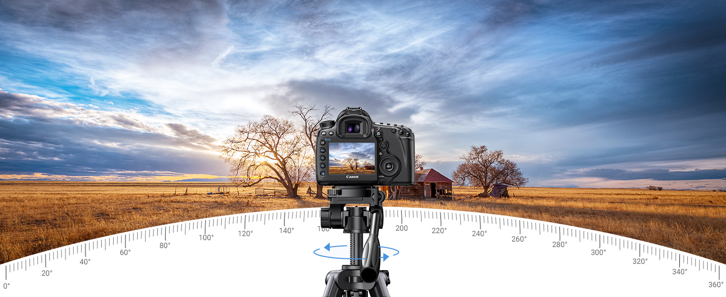 Штатив для камери UGREEN 53.5-175 см, легкий та портативний, з тримачем для смартфона та чохлом для DSLR, Canon, Nikon, Action Camera