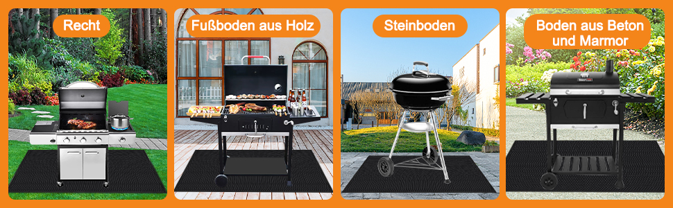 Килимок під гриль WOCVRYY 130x160 см: захист від вогню, повторне використання, антипригарний, легкий у чищенні