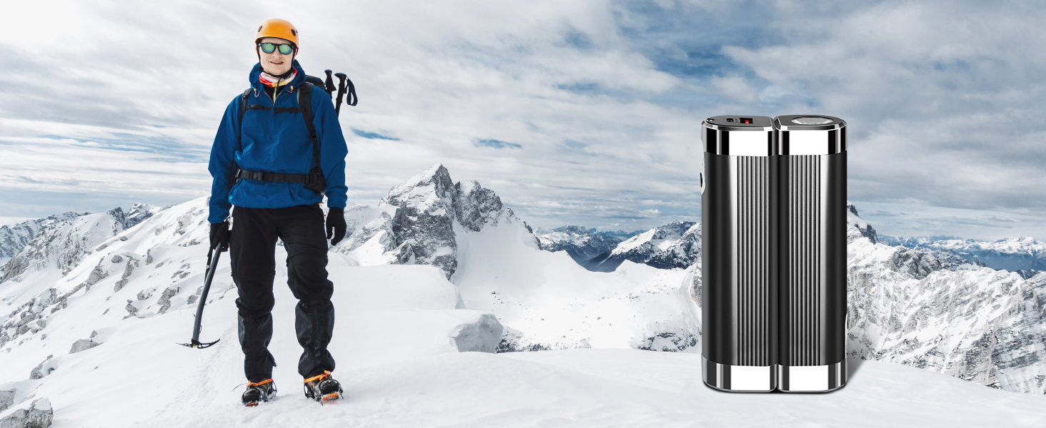 Електричний грілка для рук 2 шт., 10000mAh, USB, 3 рівні нагріву, чорний - для жінок, чоловіків, сім'ї, кемпінгу