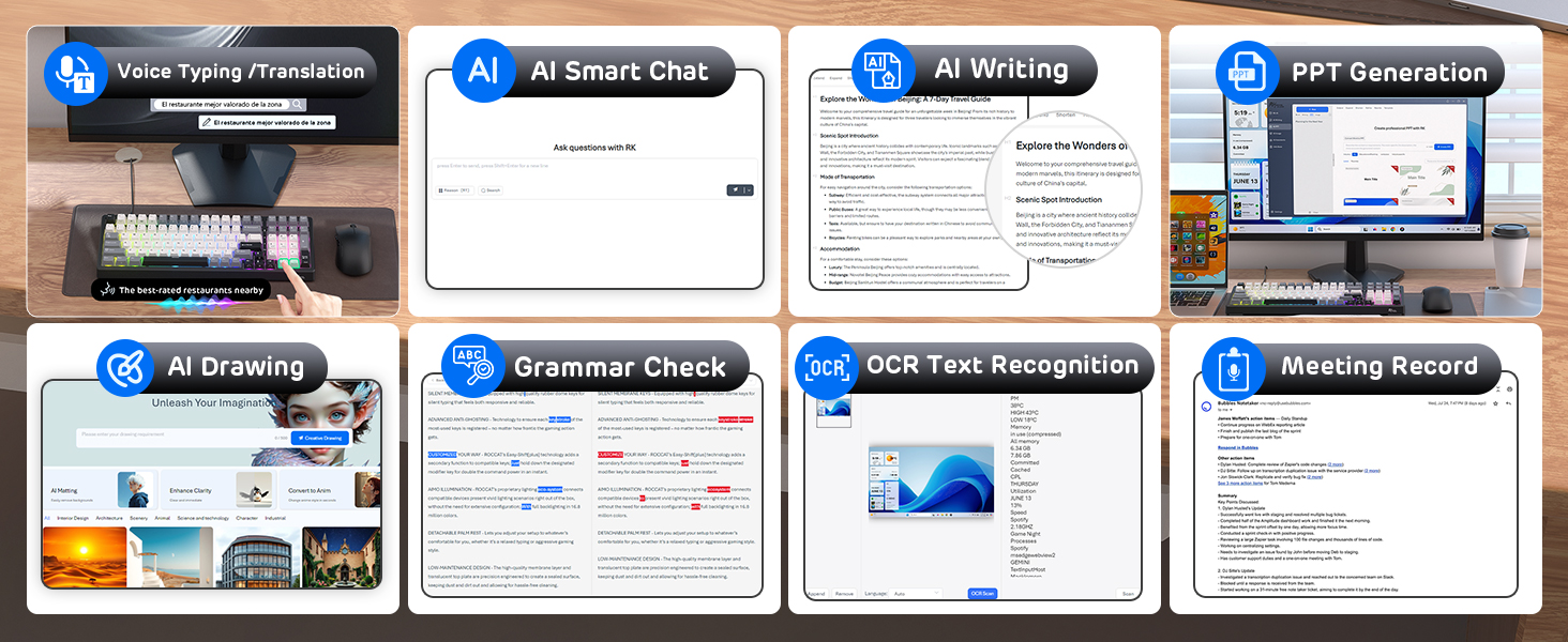 Ігрова механічна клавіатура Royal Kludge RK100 з RGB-підсвічуванням, 100 клавіш, QWERTY, Hot-Swap, USB, підтримка AI