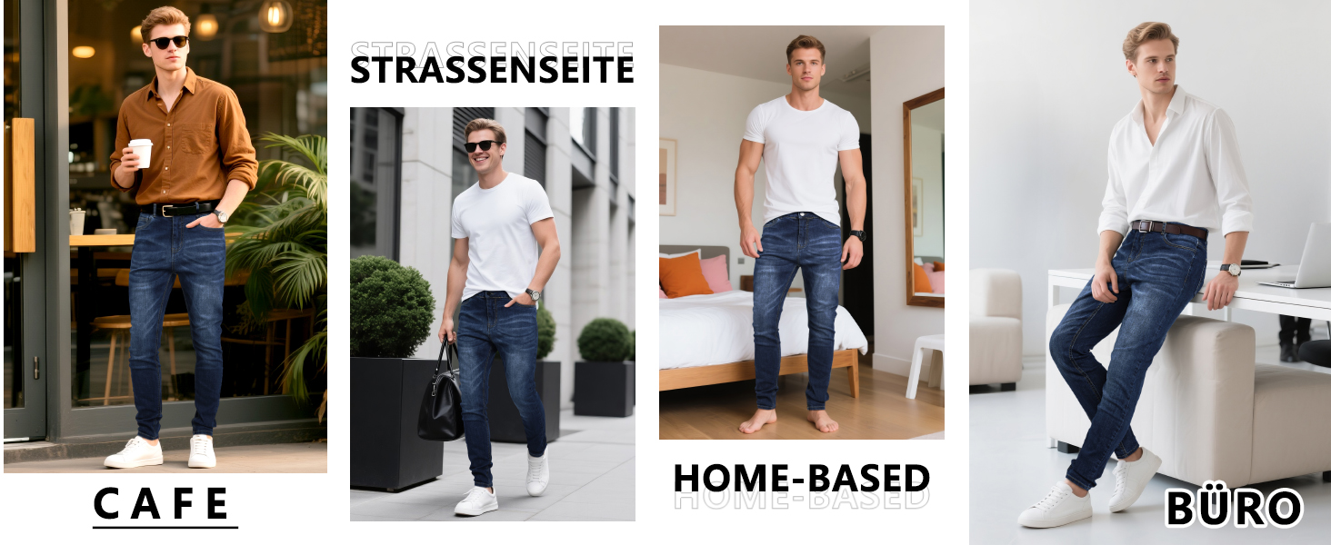 Чоловічі джинси GINGTTO Slim Stretch Skinny світло-блакитні 32W/30L