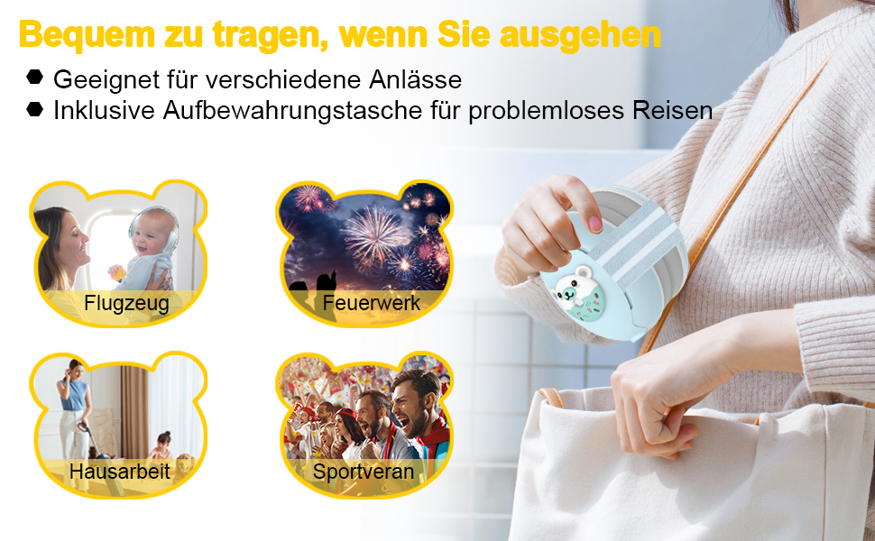 Навушники-захист вух 2-в-1 для немовлят, 0-48 місяців, блакитні