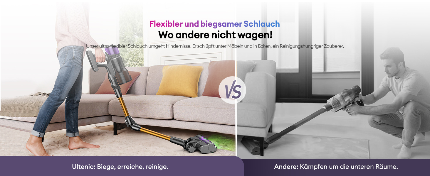 Бездротовий акумуляторний пилосос Ultenic U20, 55000Pa, 600W, 60 хвилин, GreenEye, Anti-Tangle, для твердих поверхонь, килимів, шерсті тварин