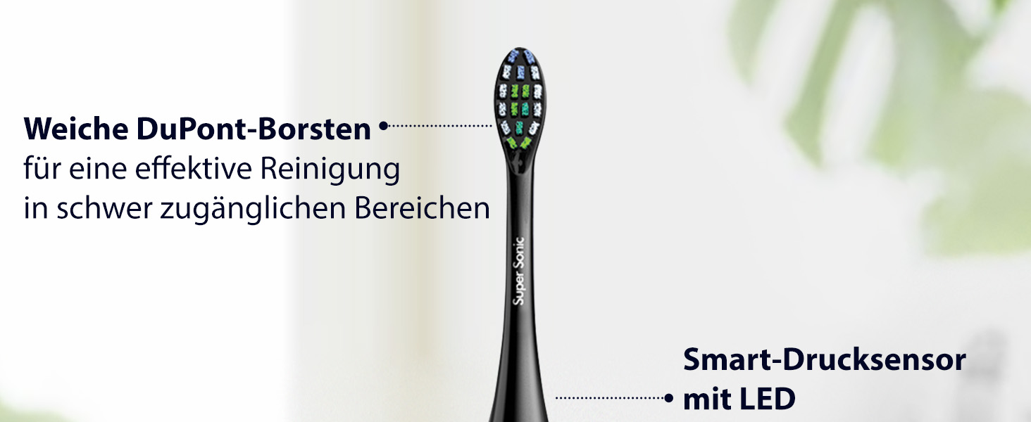 Електрична зубна щітка Wagner Stern IntelliBrush Series Whitening з датчиком тиску. 4 режими чищення, 3 інтенсивності, 8 насадок, елітна подорожня сумка Emerald Wave