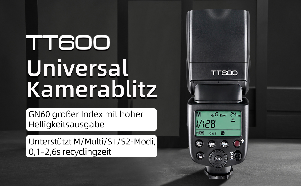 Спалах Godox TT600 - універсальний Speedlite для камер Canon, Nikon, Fujifilm, Pentax, Olympus, Panasonic