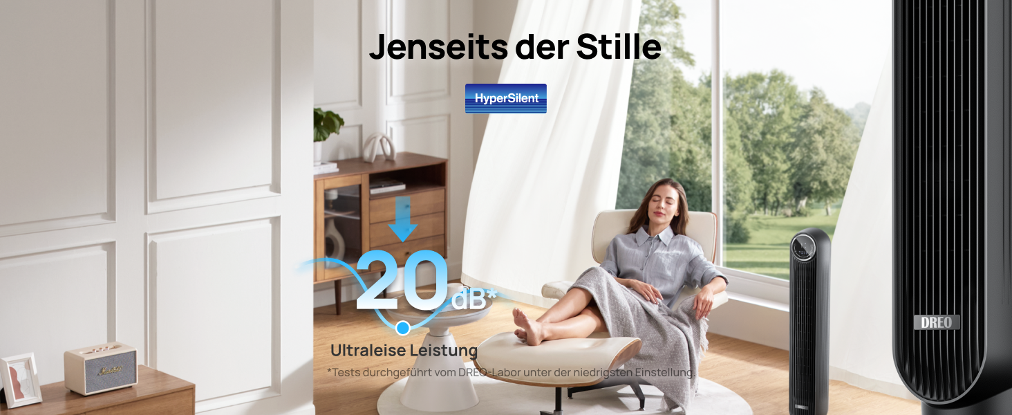 Турбовентилятор Dreo Nomad One: тиха робота, 4 швидкості, 90° осциляція, таймер 8 год, чорний