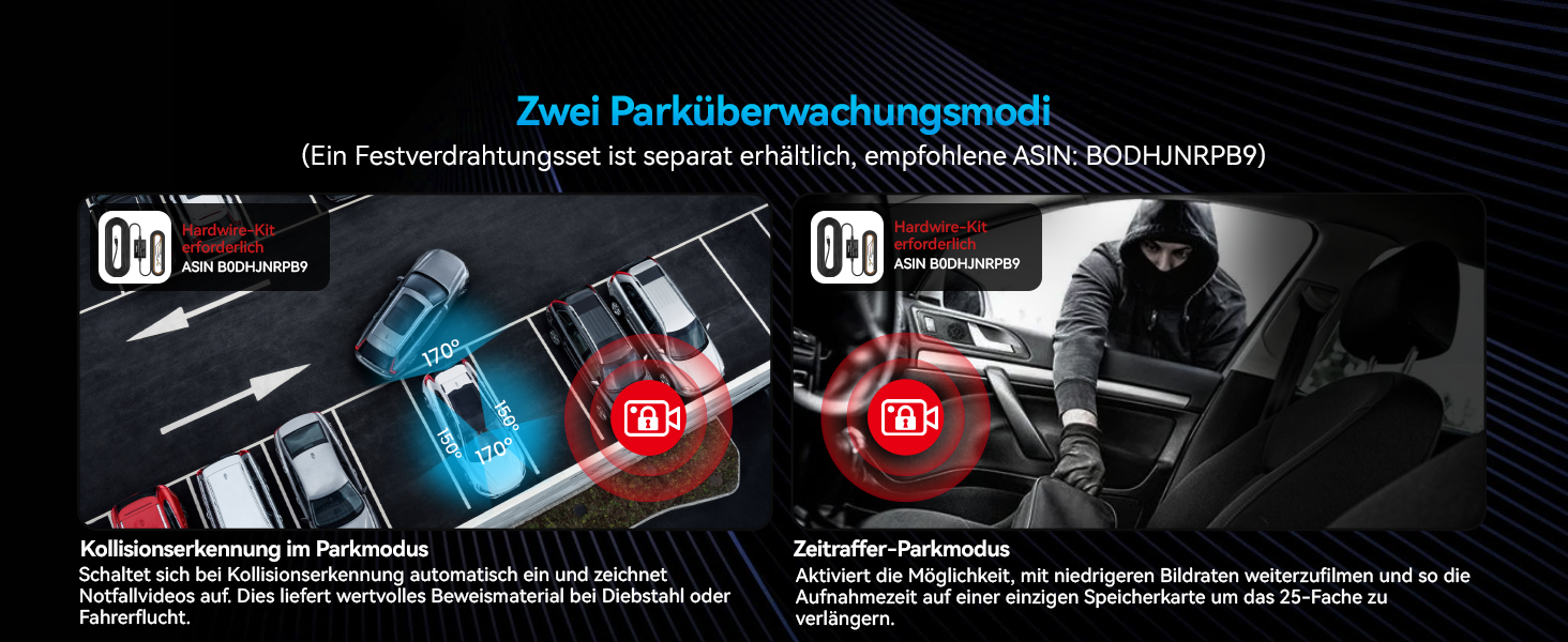 Автомобільний відеореєстратор IIWEY N5 4-канальний 360° 1080P (передній, задній, внутрішній, бічні камери) з нічним баченням, G-сенсором, режимом паркування, 5G Wi-Fi та SD-картою 128ГБ