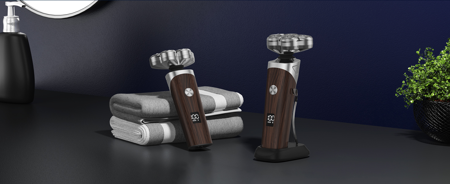 Електричний чоловічий бритва VOYOR TX500 5D з LED дисплеєм та бездротовою зарядкою (150 хв)